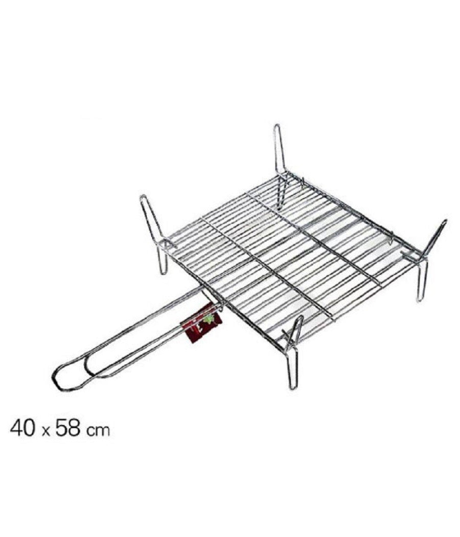 Graticola In Acciaio Griglia Quadrata 40 X 58 Cm Ideale Per Barbecue Arrosto         