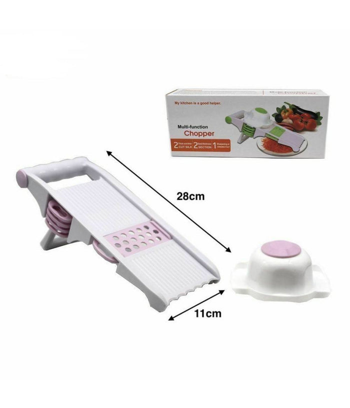 Grattugia Affettatrice Multiuso 5in1 Lame Mandolina Frutta Verdura Formaggi         