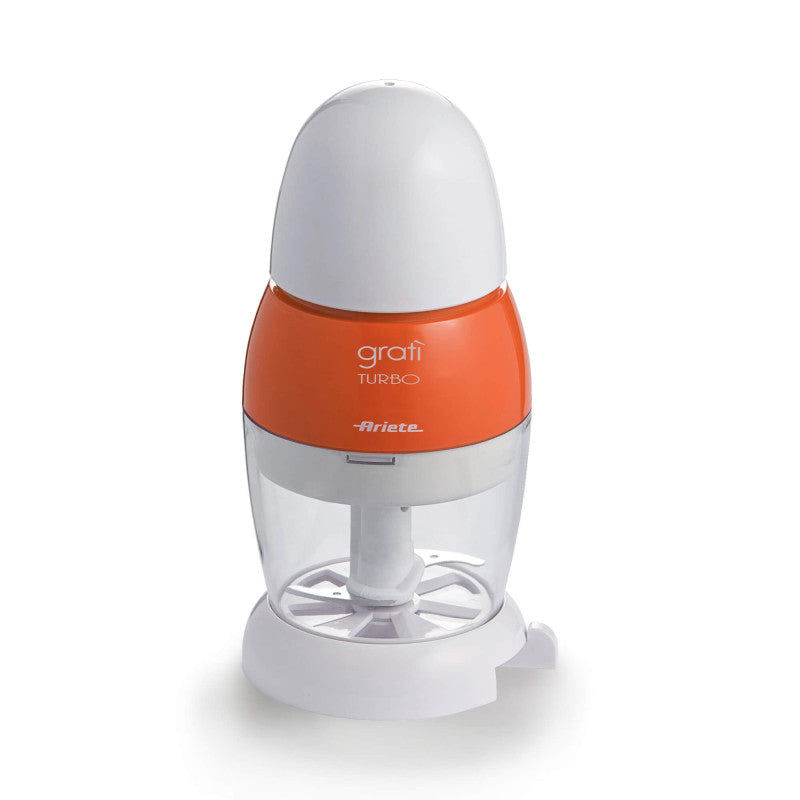 Grattugia elettrica con dosatore da tavola, lama acciaio inox, coperchio salvafreschezza - Arancione