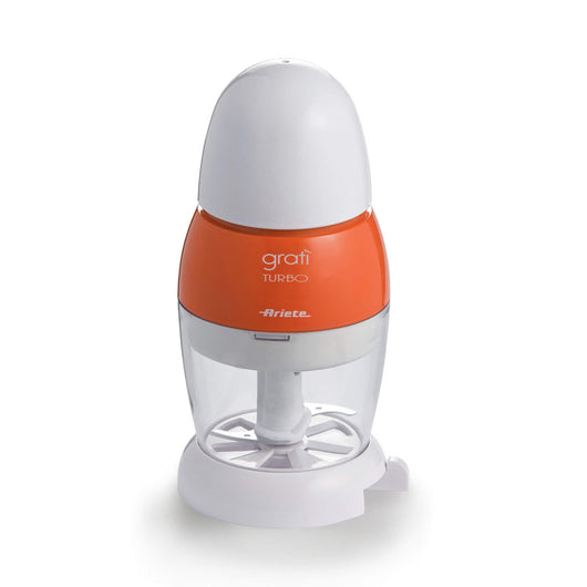 Grattugia elettrica con dosatore da tavola, lama acciaio inox, coperchio salvafreschezza - Arancione