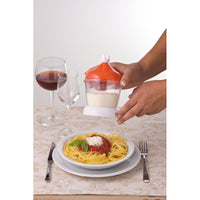 Grattugia elettrica con dosatore da tavola, lama acciaio inox, coperchio salvafreschezza - Arancione