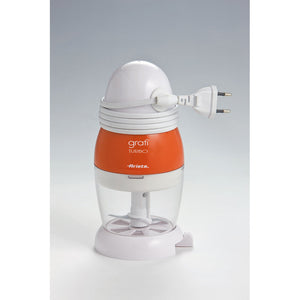 Grattugia elettrica con dosatore da tavola, lama acciaio inox, coperchio salvafreschezza - Arancione