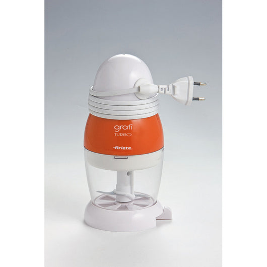 Grattugia elettrica con dosatore da tavola, lama acciaio inox, coperchio salvafreschezza - Arancione