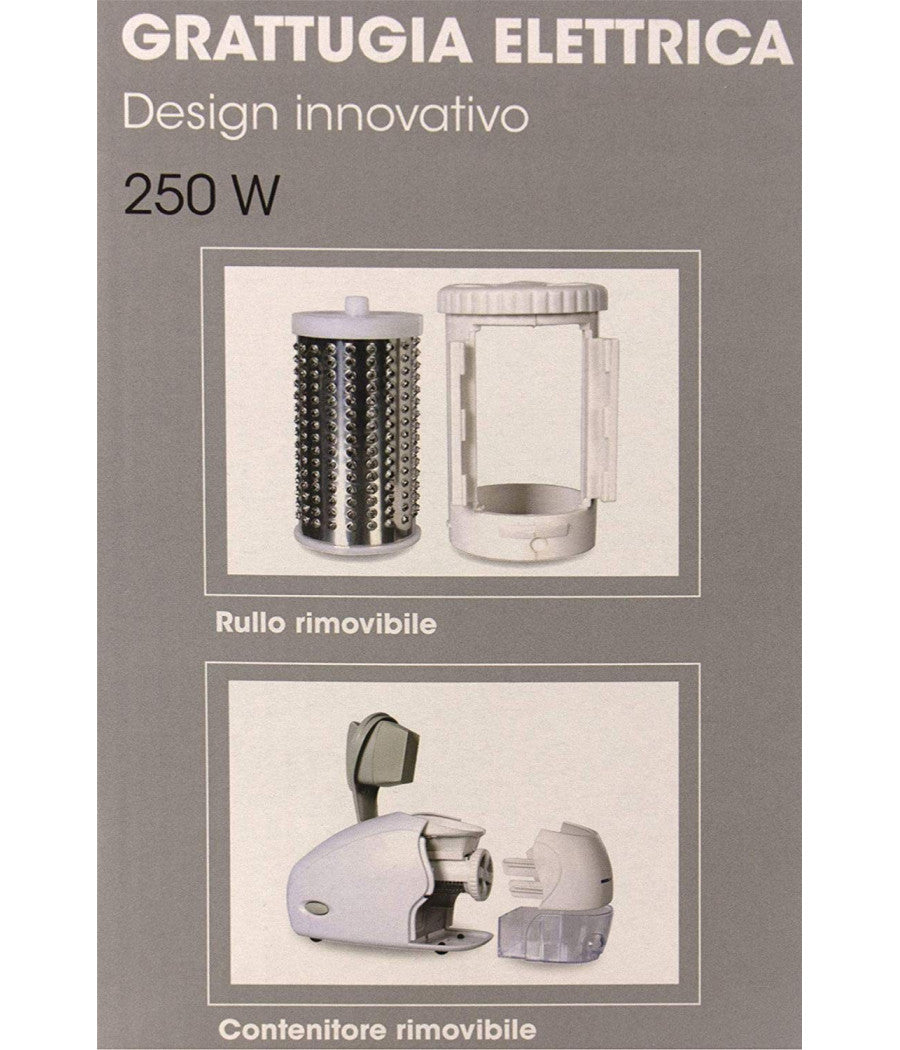 Grattugia Elettrica Professionale 250w Per Formaggio Con Contenitore E Rullo         