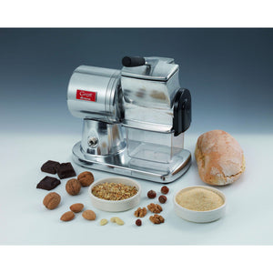 Grattugia elettrica professionale - Per formaggio, pane, cioccolato, frutta secca - 350W - Argento