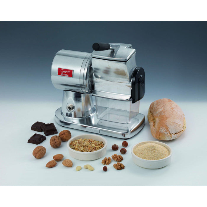 Grattugia elettrica professionale - Per formaggio, pane, cioccolato, frutta secca - 350W - Argento