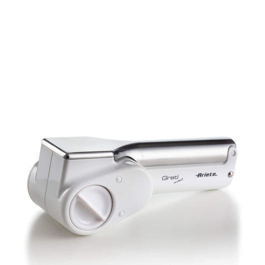 Grattugia elettrica senza filo - 2 rulli in Acciaio Inox - Bianco e Argento