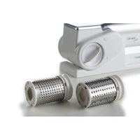 Grattugia elettrica senza filo - 2 rulli in Acciaio Inox - Bianco e Argento