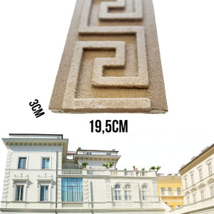 ml *** STOCK *** Pacco da 44ml di cornice decorativa in XPS Resinata per esterno 19,5X3X200cm PD013
