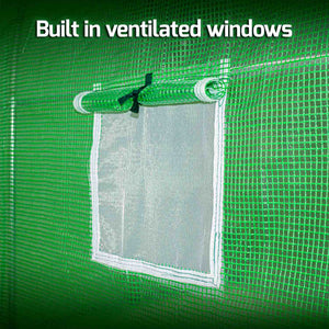 Serra da coltivazione 2x3 M serra da giardino con struttura a tunnel in acciaio zincato e copertura in PE retinato. Greenhouse da 6mq 200x300x190cm