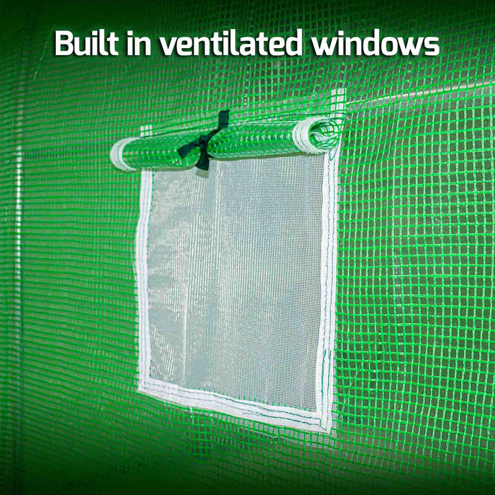 Serra da coltivazione 3x6 M serra da giardino con struttura a tunnel in acciaio zincato e copertura in PE retinato. Greenhouse da 18mq 300x600x190cm