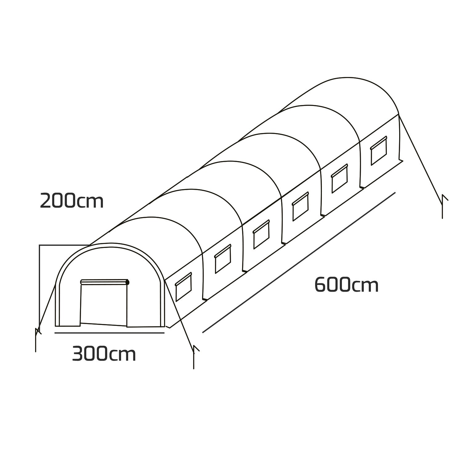Serra da coltivazione 3x6 M serra da giardino con struttura a tunnel in acciaio zincato e copertura in PE retinato. Greenhouse da 18mq 300x600x190cm