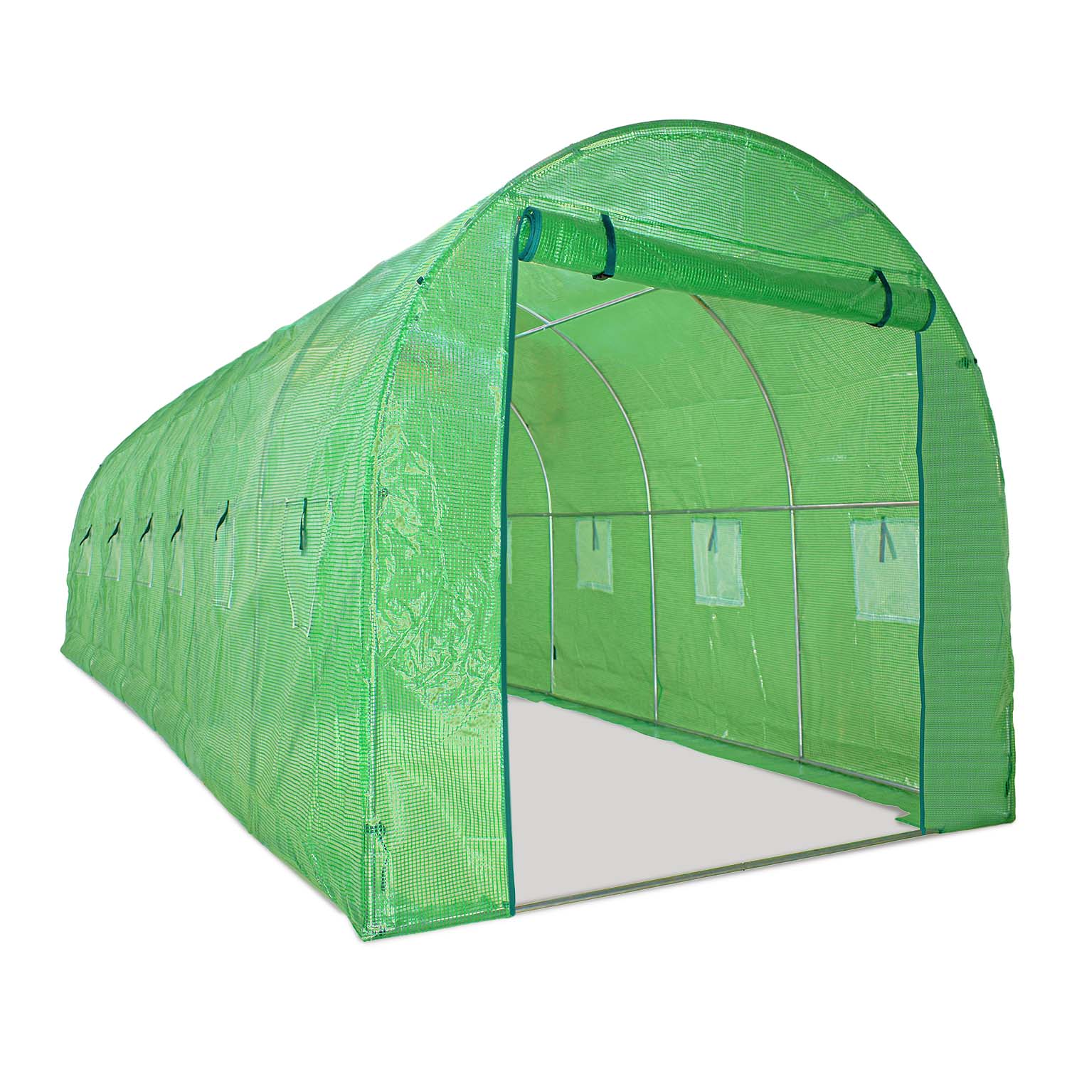 Serra da coltivazione 3x6 M serra da giardino con struttura a tunnel in acciaio zincato e copertura in PE retinato. Greenhouse da 18mq 300x600x190cm