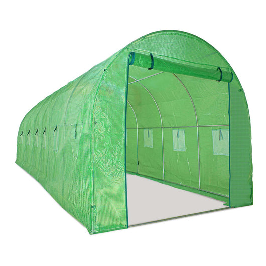 Serra da coltivazione 3x6 M serra da giardino con struttura a tunnel in acciaio zincato e copertura in PE retinato. Greenhouse da 18mq 300x600x190cm
