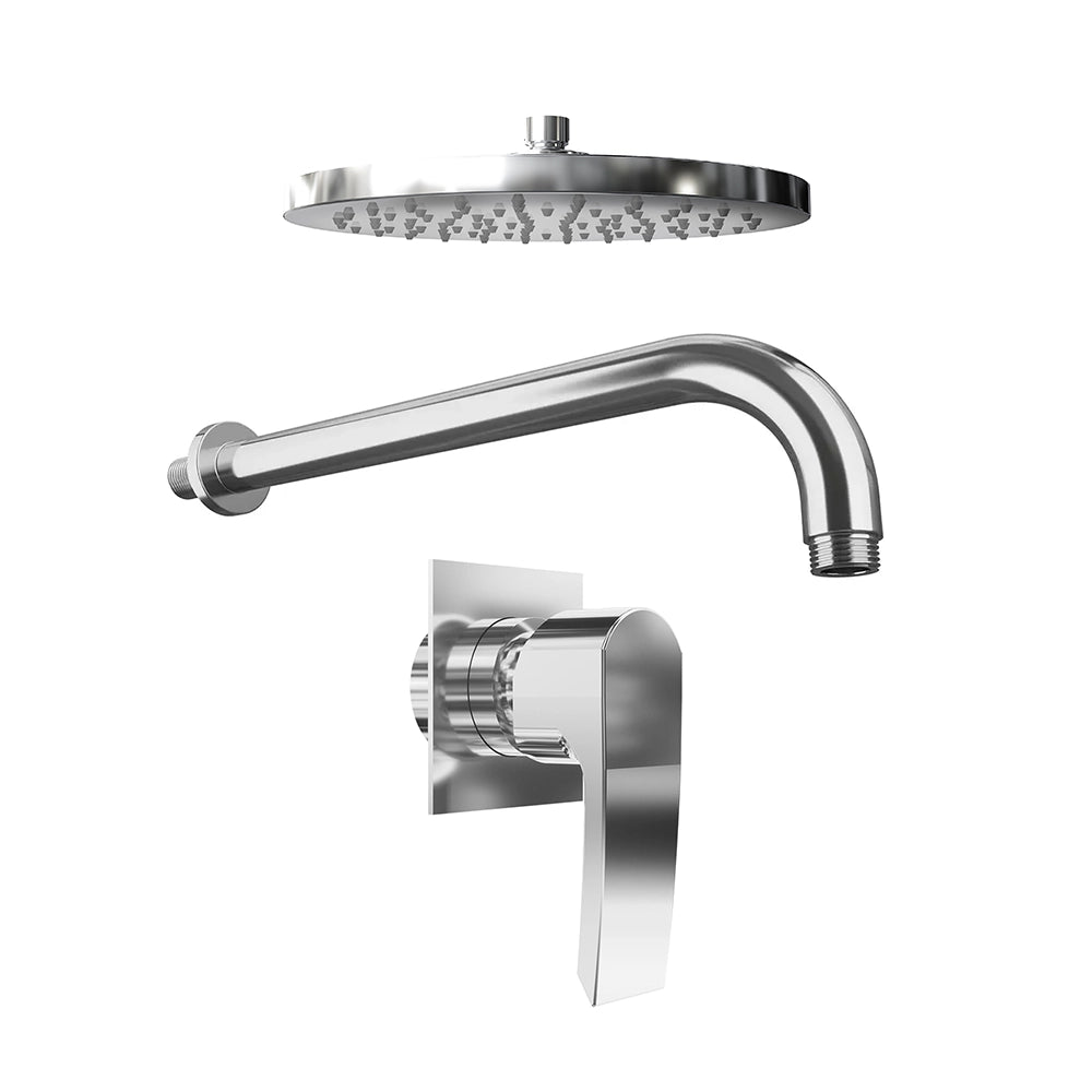 Set doccia cromato - Miscelatore incasso Greta con braccio e soffione 20 cm