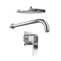 Set doccia cromato - Miscelatore incasso Greta con braccio e soffione 20 cm