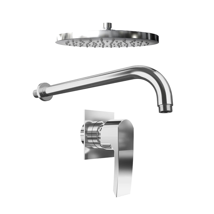 Set doccia cromato - Miscelatore incasso Greta con braccio e soffione 20 cm