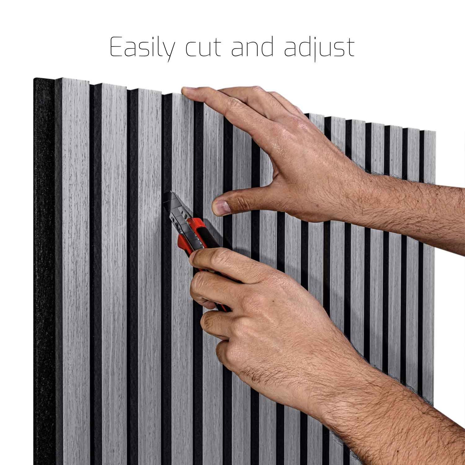 Mozart - Set di 2 pannelli fonoassorbenti decorativi in legno 235x60 cm, grigio