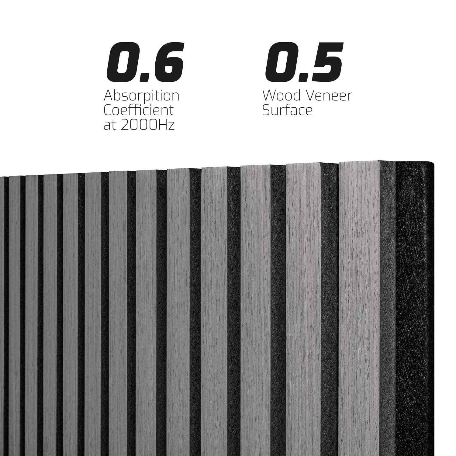 Mozart - Set di 2 pannelli fonoassorbenti decorativi in legno 235x60 cm, grigio