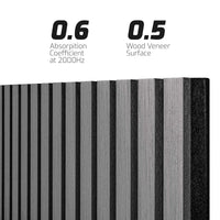 Mozart - Set di 2 pannelli fonoassorbenti decorativi in legno 235x60 cm, grigio