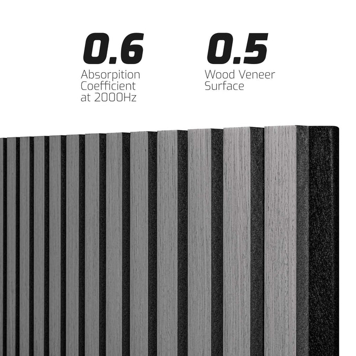 Mozart - Set di 2 pannelli fonoassorbenti decorativi in legno 235x60 cm, grigio