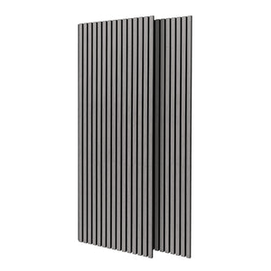 Mozart - Set di 2 pannelli fonoassorbenti decorativi in legno 235x60 cm, grigio