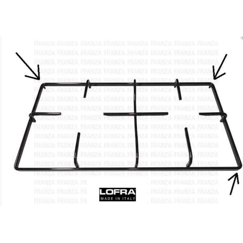 GRIGLIA 2 FUOCHI CUCINA LOFRA 430 X 222 A 3 PIEDINI POGGIA PENTOLA - LOFRA