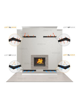 Griglia di ventilazione Angolare per camino 60x600x400 - Loft Angle sinistra grafite