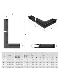 Griglia di ventilazione Angolare per camino 95x800x450 - Loft Angle destra bianca