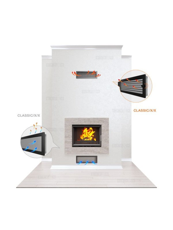 Griglia di ventilazione per camino Crema- Classic 17x17