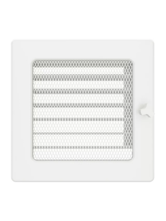 Griglia di ventilazione per camino 17x17 bianca con tapparelle avvolgibili