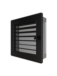 Griglia di ventilazione per camino 17x17 nera con tapparelle avvolgibili