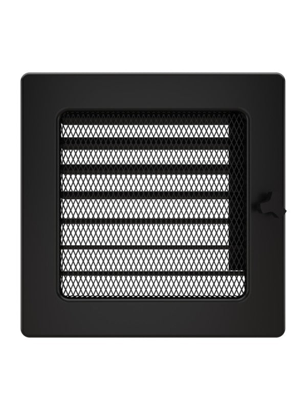 Griglia di ventilazione per camino 17x17 nera con tapparelle avvolgibili