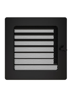 Griglia di ventilazione per camino 17x17 nera con tapparelle avvolgibili