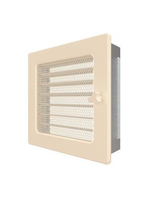 Griglia di ventilazione per camino 17x17  crema con tapparelle avvolgibili