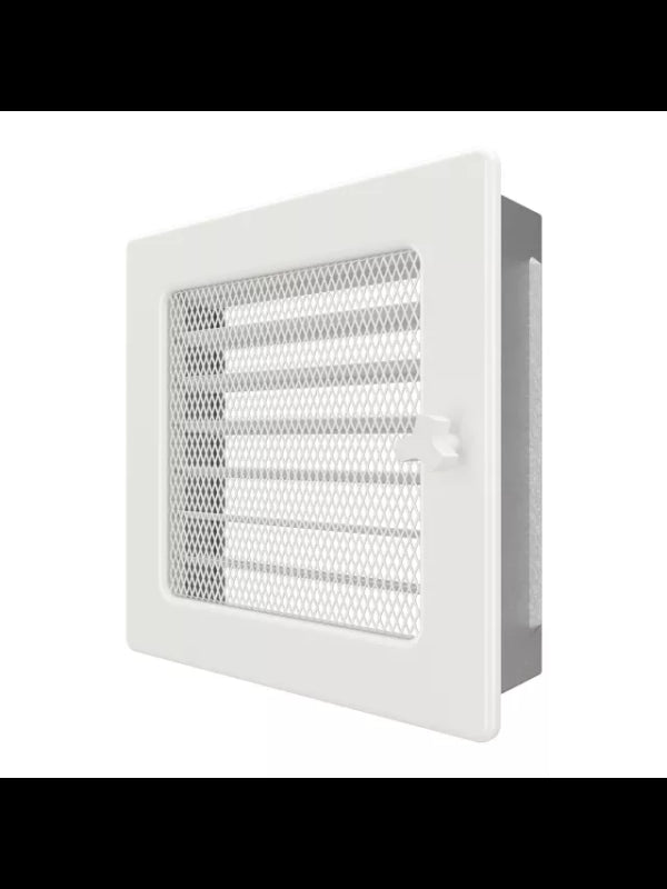 Griglia di ventilazione per camino 17x17 bianca con tapparelle avvolgibili