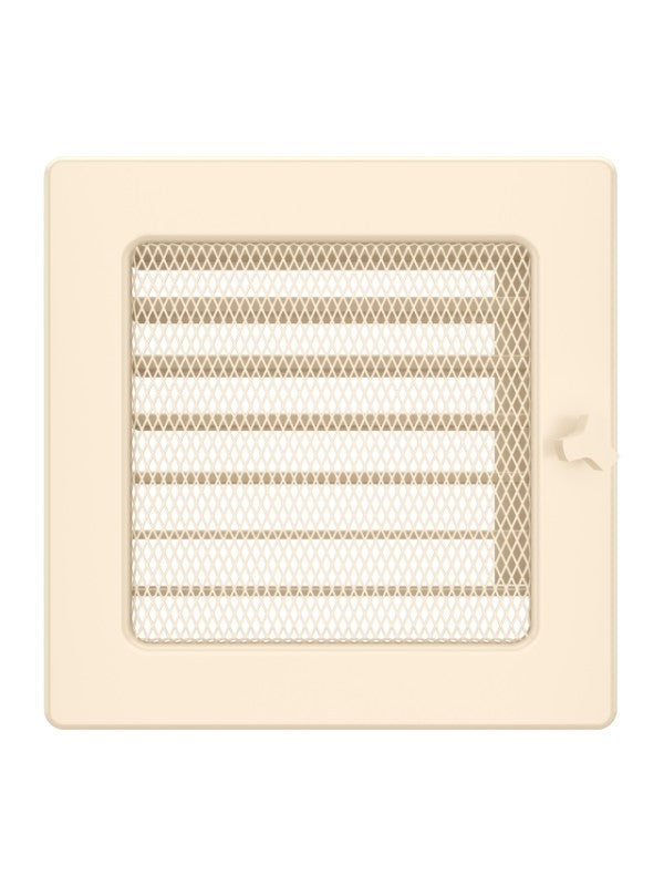 Griglia di ventilazione per camino 17x17  crema con tapparelle avvolgibili