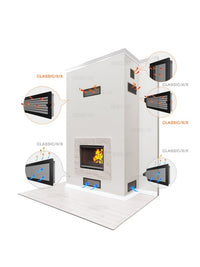 Griglia di ventilazione per camino 17x17 nera con tapparelle avvolgibili