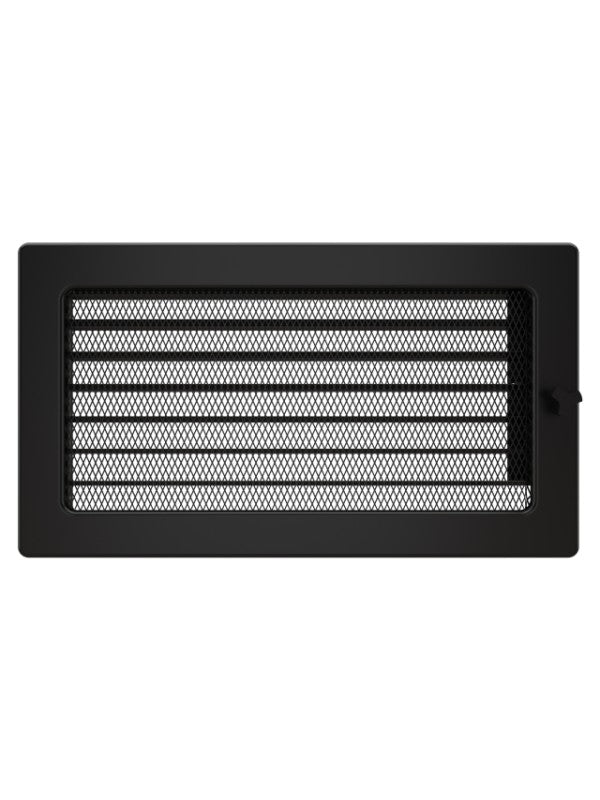 Griglia di ventilazione per camino 17x30 nera con tapparelle avvolgibili