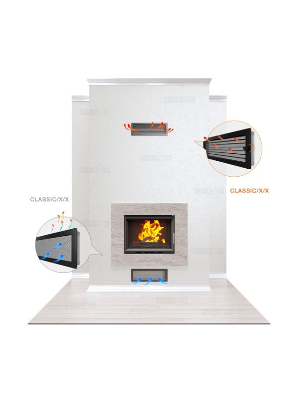 Griglia di ventilazione per camino 17x30 bianca con tapparelle avvolgibili