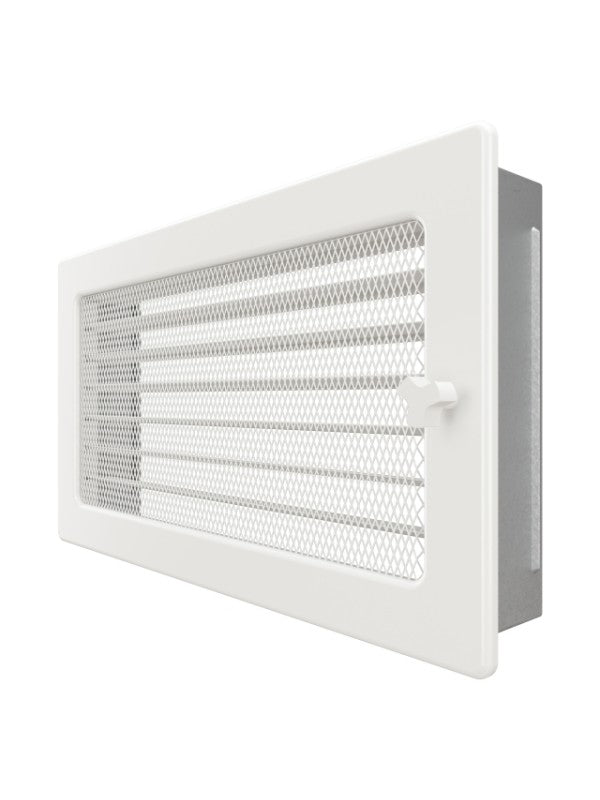 Griglia di ventilazione per camino 17x30 bianca con tapparelle avvolgibili