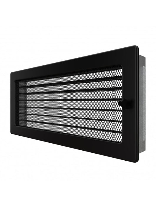 Griglia di ventilazione per camino 17x37 nera con tapparelle avvolgibili