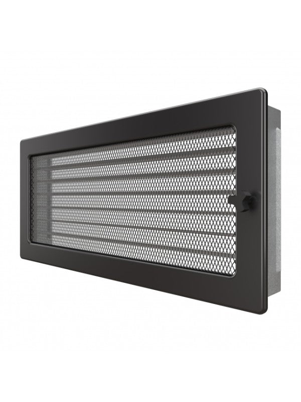 Griglia di ventilazione per camino 17x37  grafite con tapparelle avvolgibili