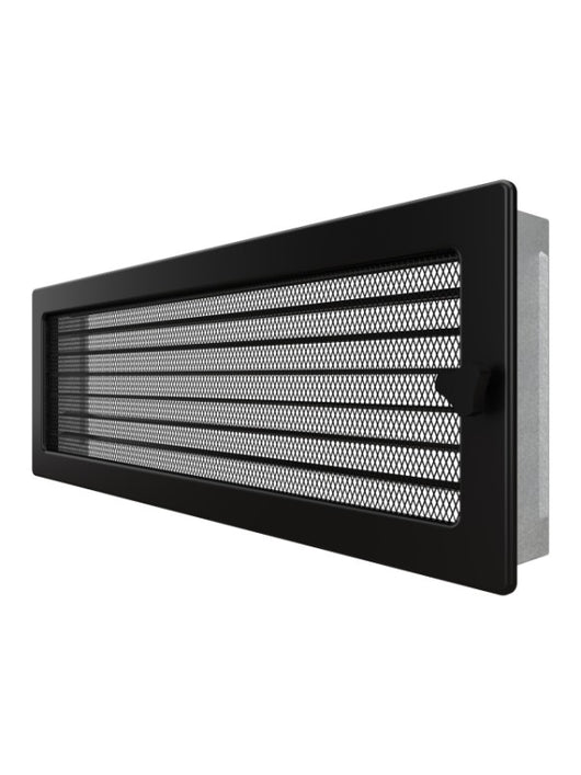 Griglia di ventilazione per camino 17x49 nera con tapparelle avvolgibili