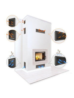 Griglia di ventilazione per camino Nera- Hide 17x37