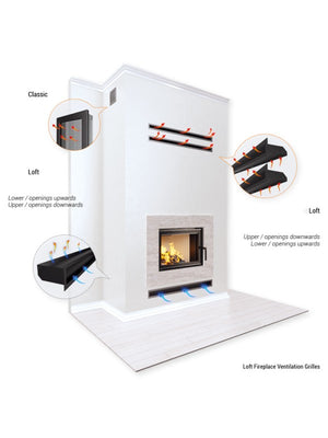 Griglia di ventilazione per camino Crema- Loft 90x600