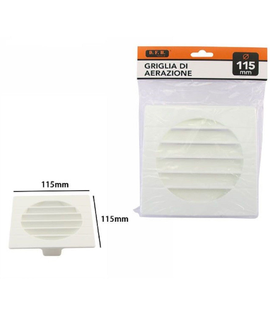 Griglia Di Ventilazione Quadrata Plastica 115mm Aspirazione Aria Aerazione 71399         