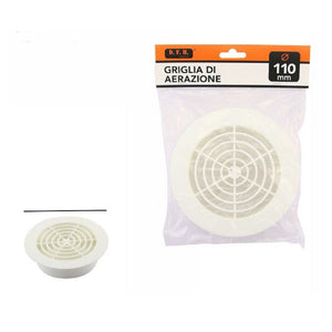 Trade Shop - Griglia Di Ventilazione Rotonda Diametro 110mm Aspirazione Aria Aerazione 71398 -