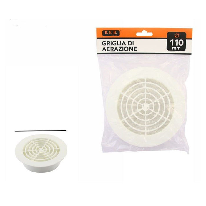 Trade Shop - Griglia Di Ventilazione Rotonda Diametro 110mm Aspirazione Aria Aerazione 71398 -