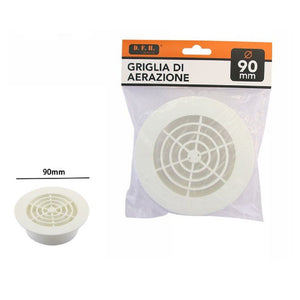 Trade Shop - Griglia Di Ventilazione Rotonda Diametro 90 Mm Aspirazione Aria Aerazione 71397 -
